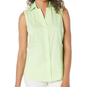 Foxcroft NYC Heritage Non-Iron Fitted Sleeveless Button Down Shirt | Size 8